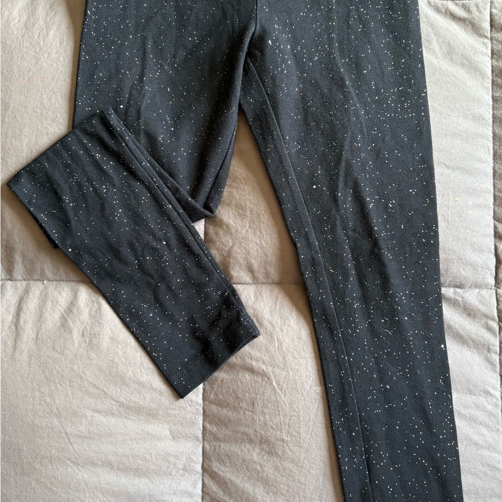 Cat & Jack Black Glittered Leggings Size M(8)